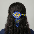 Maple Blossom Hummingbird Beaded Hair Stick Barrette Blue