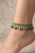Beaded Anklet Brown Turquoise